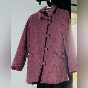 B.L.U.E. Women’s XS sparkly tweed red pink blazer jacket from Japan pink lined